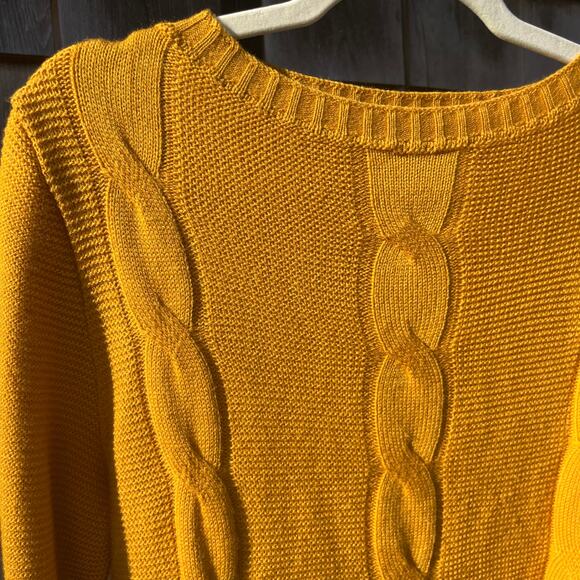 CCK Style, Knit Pullover Sweater, Large, Yellow Gold - Picture 2 of 4
